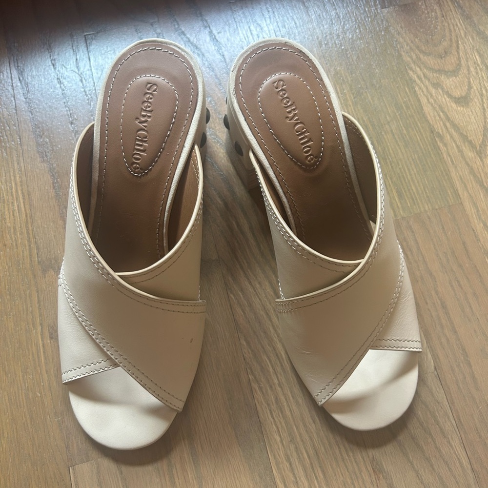 See By Chloe studded Leather Open Toed Mules